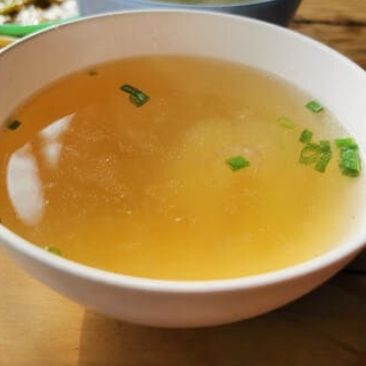 Beef Stock In White Bowl