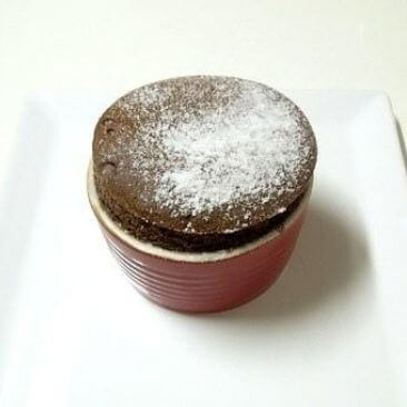 Chocolat Soufflé In Red Ramekin